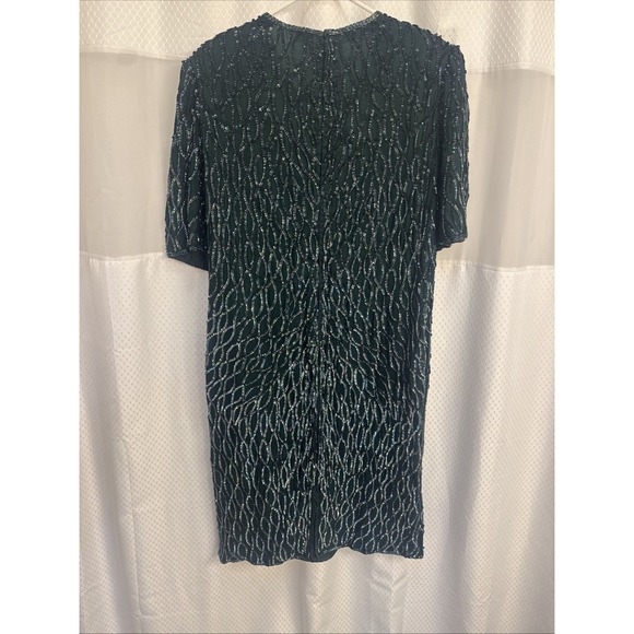 Vintage Scale Women's Dress Silk Sequins Beaded 1X India Gown Formal - Picture 6 of 9